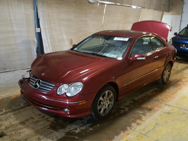 WDBTJ65J44F080869 - 2004 MERCEDES-BENZ CLK RED photo 2