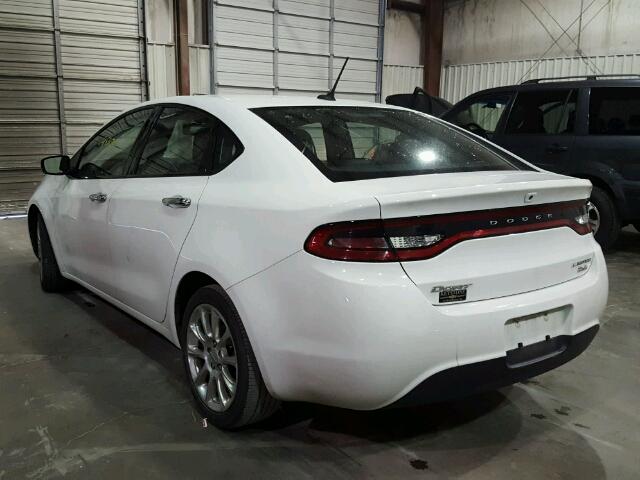 1C3CDFCB3ED668221 - 2014 DODGE DART LIMIT WHITE photo 3