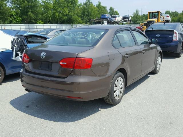 3VW1K7AJ6CM407141 - 2012 VOLKSWAGEN JETTA BASE 棕色 照片 4