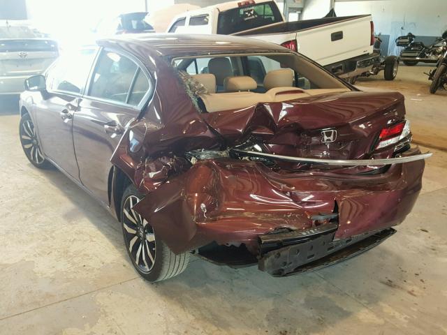 2HGFB2F90FH549872 - 2015 HONDA CIVIC EXL 栗色 照片 3