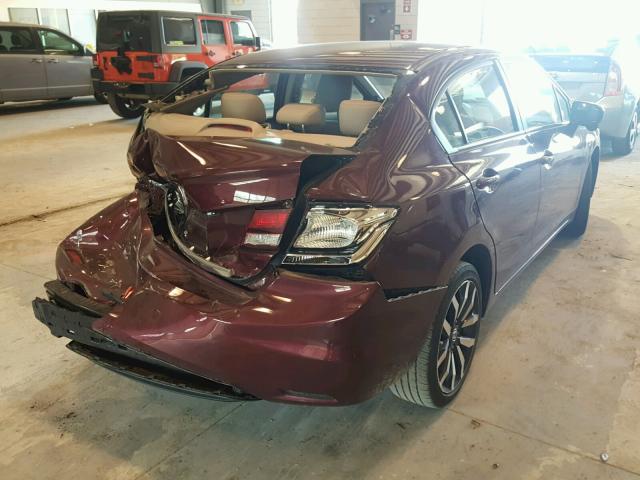 2HGFB2F90FH549872 - 2015 HONDA CIVIC EXL 栗色 照片 4