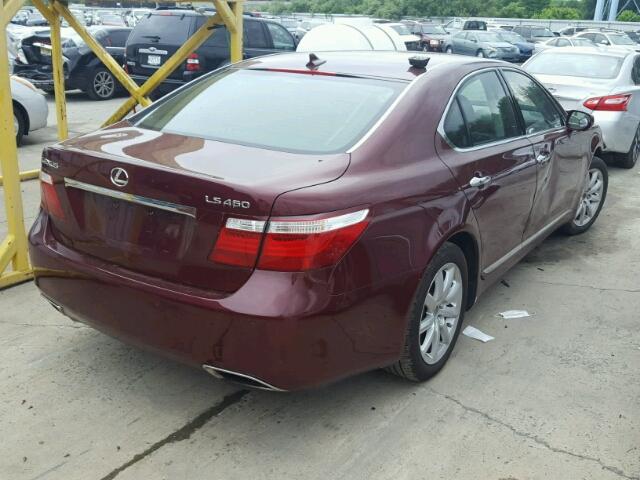 JTHBL46F275048033 - 2007 LEXUS LS 460 MAROON photo 4