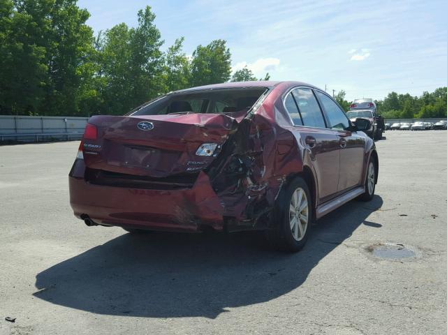 4S3BMBC69B3241114 - 2011 SUBARU LEGACY 2.5 MAROON photo 4