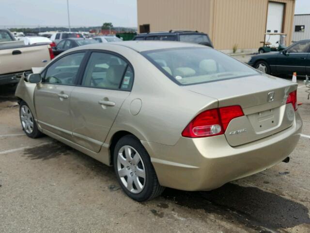 1HGFA16598L049807 - 2008 HONDA CIVIC LX BEIGE photo 3