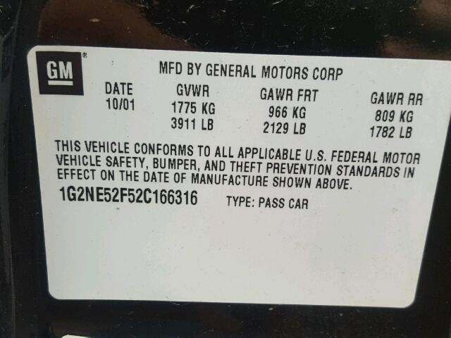 1G2NE52F52C166316 - 2002 PONTIAC GRAND AM S Qara foto 10