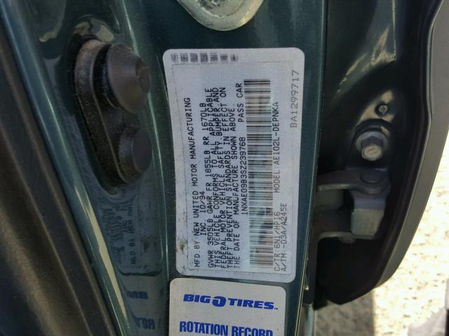 1NXAE09B3SZ239768 - 1995 TOYOTA COROLLA LE 绿色 照片 10