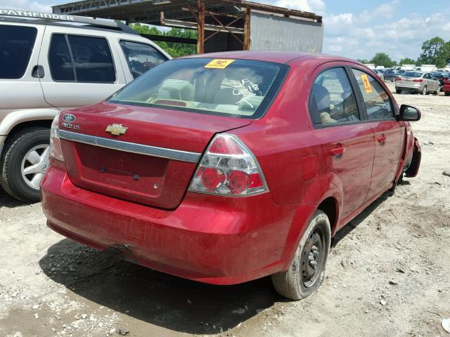 KL1TD56678B235254 - 2008 CHEVROLET AVEO BASE Қызыл фото 4