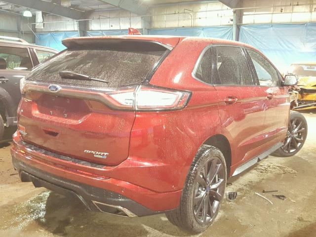 2FMPK4AP0GBB00194 - 2016 FORD EDGE SPORT RED photo 4