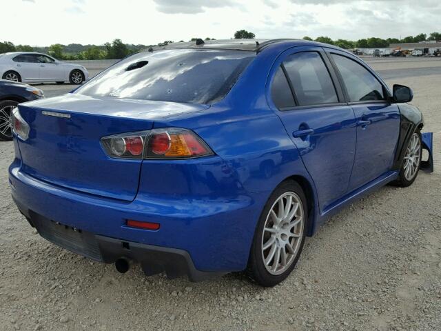 JA3AW86V78U048215 - 2008 MITSUBISHI LANCER EVO BLUE photo 4