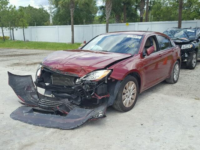 1C3CCBAB2DN561975 - 2013 CHRYSLER 200 LX RED photo 2