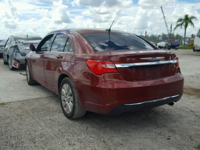 1C3CCBAB2DN561975 - 2013 CHRYSLER 200 LX RED photo 3