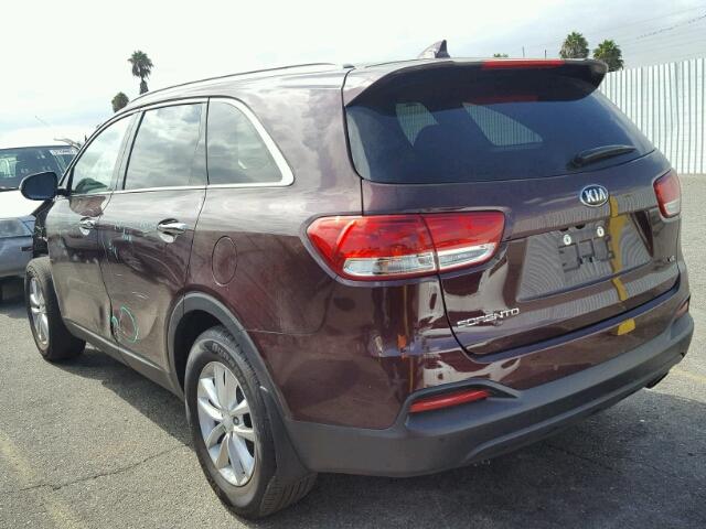 5XYPG4A52HG271322 - 2017 KIA SORENTO LX MAROON photo 3