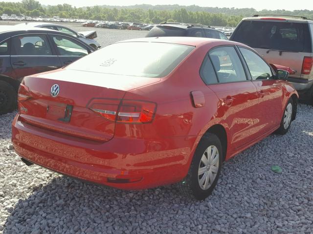 3VW2K7AJ5FM338869 - 2015 VOLKSWAGEN JETTA BASE 红色 照片 4