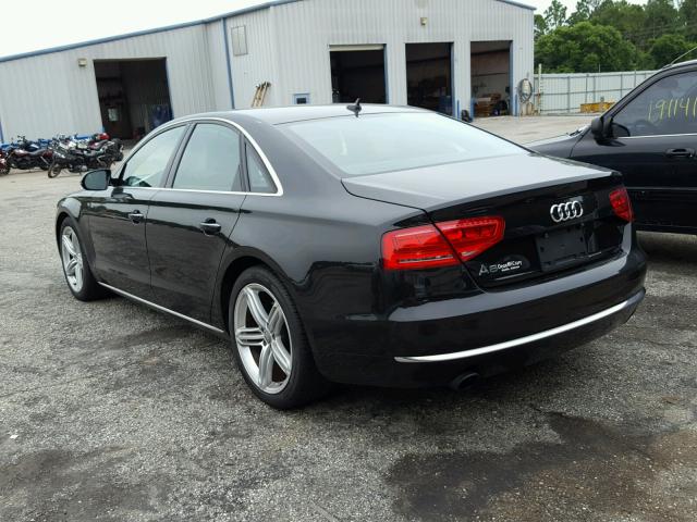 WAUAGAFD3DN001276 - 2013 AUDI A8 QUATTRO BLACK photo 3