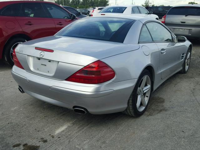 WDBSK75F24F081075 - 2004 MERCEDES-BENZ SL 500 SILVER photo 4