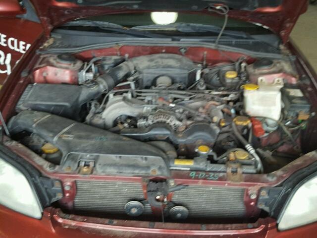 4S3BE625847205746 - 2004 SUBARU LEGACY L S RED photo 7