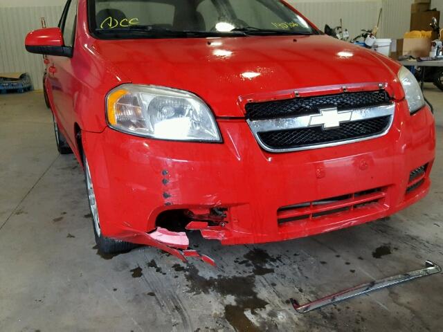 KL1TD5DEXBB140706 - 2011 CHEVROLET AVEO LS RED photo 9