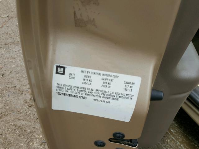 1G2NE52E85M217703 - 2005 PONTIAC GRAND AM S Qızıl foto 10