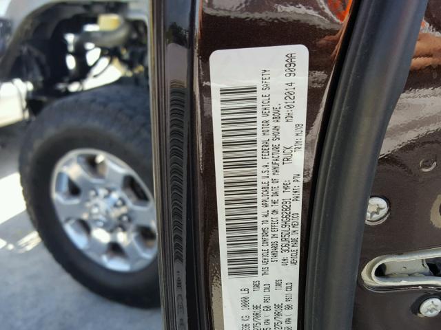 3C6UR5DL9HG628291 - 2017 RAM 2500 SLT BROWN photo 10