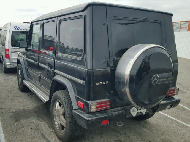 WDCYR49EX2X131603 - 2002 MERCEDES-BENZ G 500 BLACK photo 3