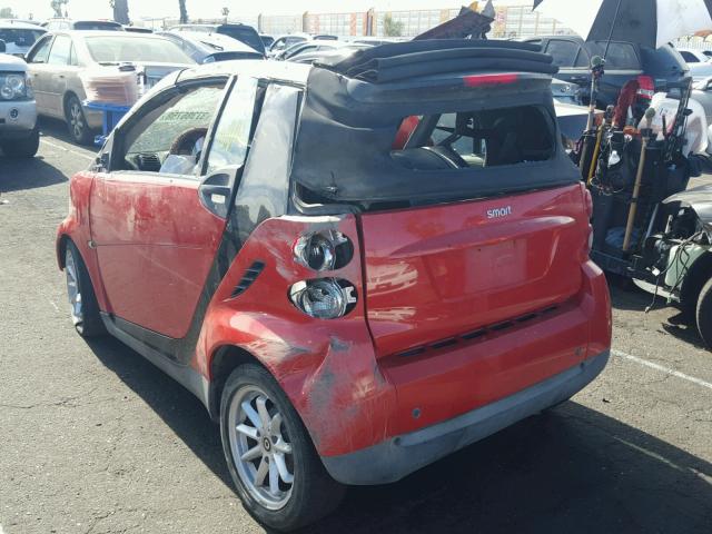 WMEEK31X08K206448 - 2008 SMART FORTWO PAS 橙色 照片 3