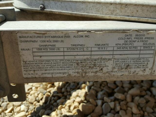 5WFBE0812AW009877 - 2017 UTILITY TRAILER BLACK photo 10