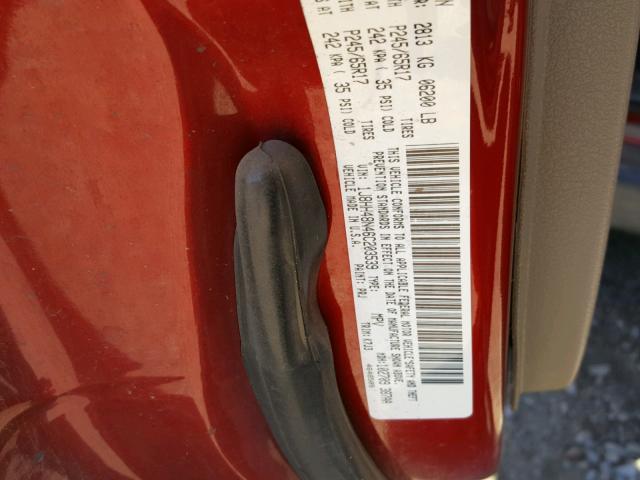 1J8HH48N46C203539 - 2006 JEEP COMMANDER წითელი ფოტო 10