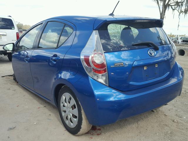 JTDKDTB38D1541173 - 2013 TOYOTA PRIUS C BLUE photo 3