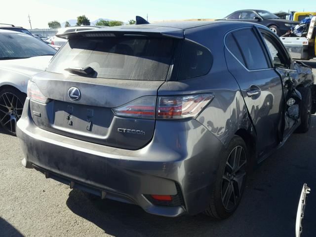 JTHKD5BH1F2228100 - 2015 LEXUS CT 200 GRAY photo 4