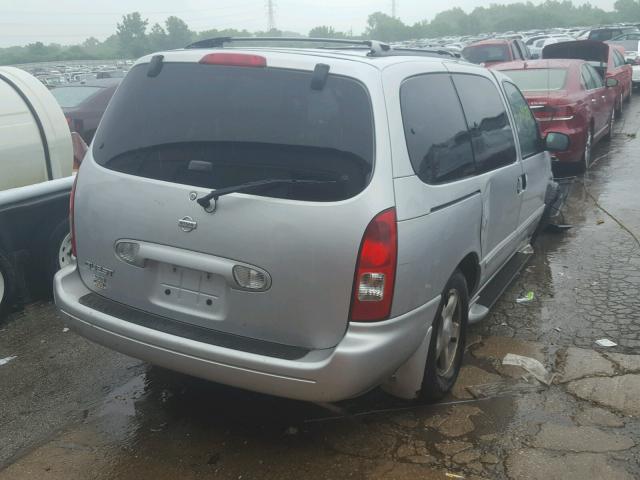 4N2ZN16T12D804087 - 2002 NISSAN QUEST SE SILVER photo 4