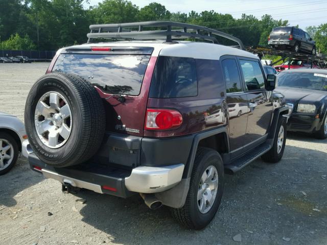 JTEBU11F870011730 - 2007 TOYOTA FJ CRUISER BURGUNDY photo 4