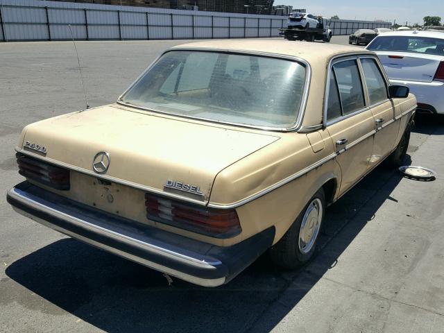 WDBAB23A3BB231138 - 1981 MERCEDES-BENZ 240 D YELLOW photo 4