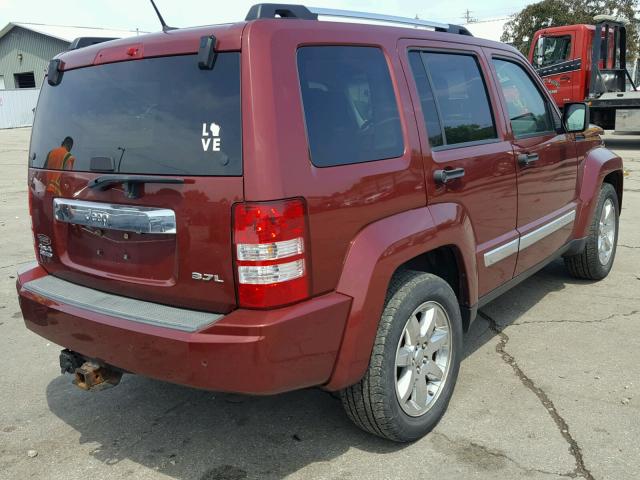 1J8GN58K48W113065 - 2008 JEEP LIBERTY LI RED photo 4