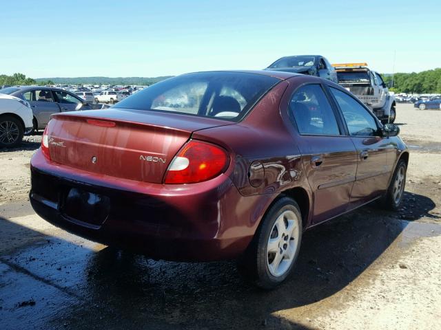 1P3ES46C21D171674 - 2001 PLYMOUTH NEON BASE 勃艮第红 照片 4