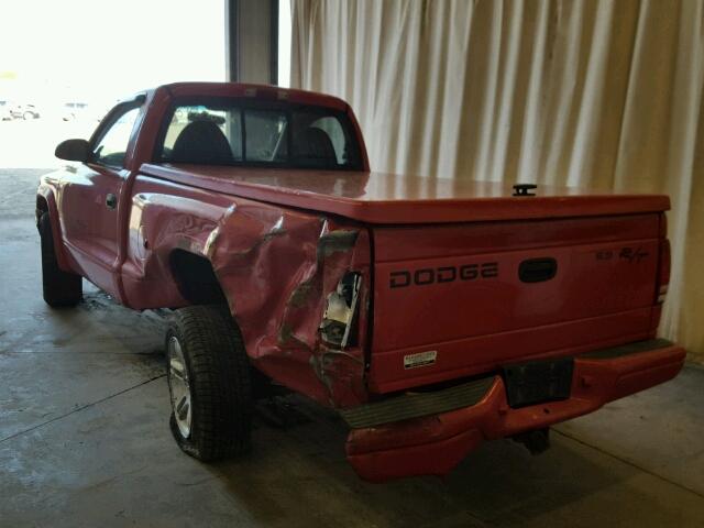 1B7GL26Z2XS117049 - 1999 DODGE DAKOTA RED photo 3