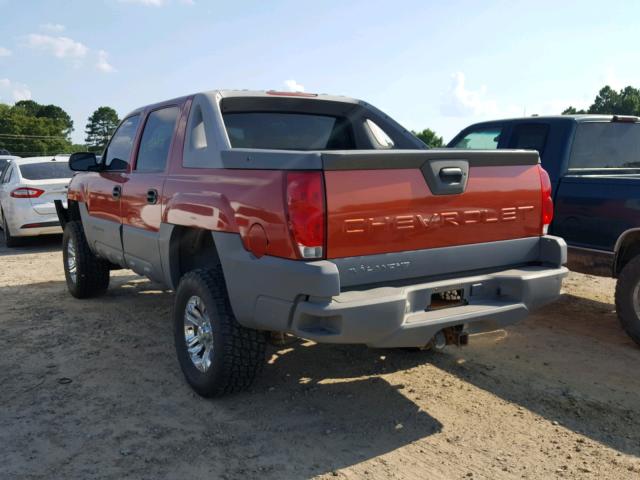 3GNEK13T02G139384 - 2002 CHEVROLET AVALANCHE ORANGE photo 3