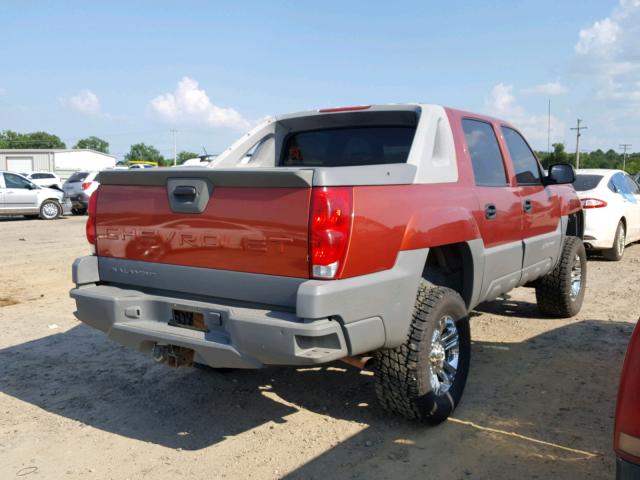 3GNEK13T02G139384 - 2002 CHEVROLET AVALANCHE ORANGE photo 4