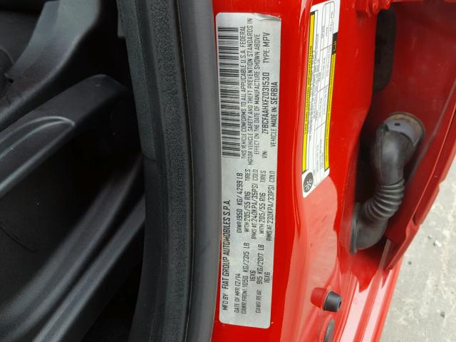 ZFBCFAAHXFZ031530 - 2015 FIAT 500L POP RED photo 10