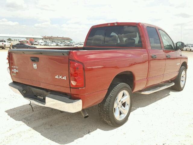 1D7HU18N78S604969 - 2008 DODGE RAM 1500 RED photo 4