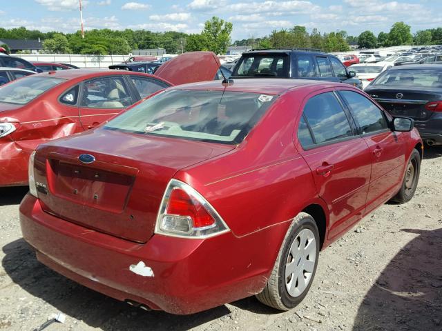 3FAHP06Z38R270426 - 2008 FORD FUSION S RED photo 4
