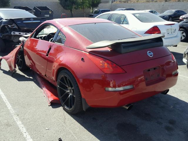 JN1AZ34E76M354071 - 2006 NISSAN 350Z COUPE RED photo 3