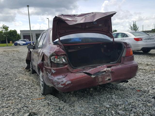 1NXBR12E3XZ264566 - 1999 TOYOTA COROLLA VE BURGUNDY photo 3