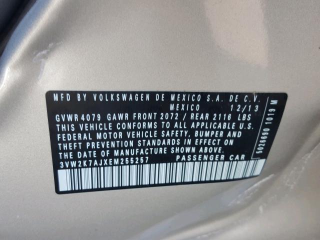 3VW2K7AJXEM255257 - 2014 VOLKSWAGEN JETTA BASE 粉色 照片 10