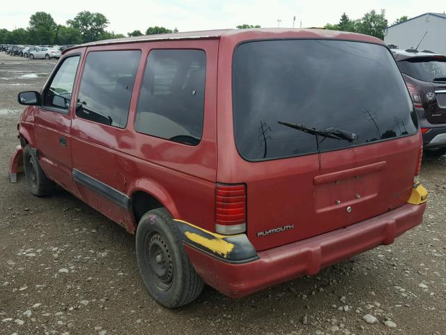 2P4GH2534RR564092 - 1994 PLYMOUTH VOYAGER MAROON photo 3
