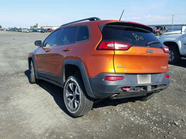 1C4PJMBS3FW511158 - 2015 JEEP CHEROKEE T ORANGE photo 3