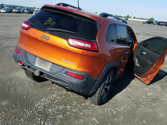 1C4PJMBS3FW511158 - 2015 JEEP CHEROKEE T ORANGE photo 4