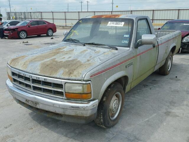 1B7HL26X0NS516252 - 1992 DODGE DAKOTA SILVER photo 2