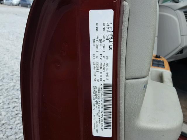 1A8HX58N88F146739 - 2008 CHRYSLER ASPEN LIMI BURGUNDY photo 10