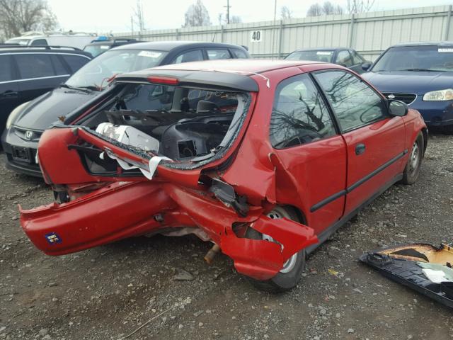 2HGEJ6321WH119717 - 1998 HONDA CIVIC CX RED photo 4