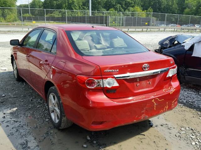 2T1BU4EE4CC886102 - 2012 TOYOTA COROLLA BA RED photo 3